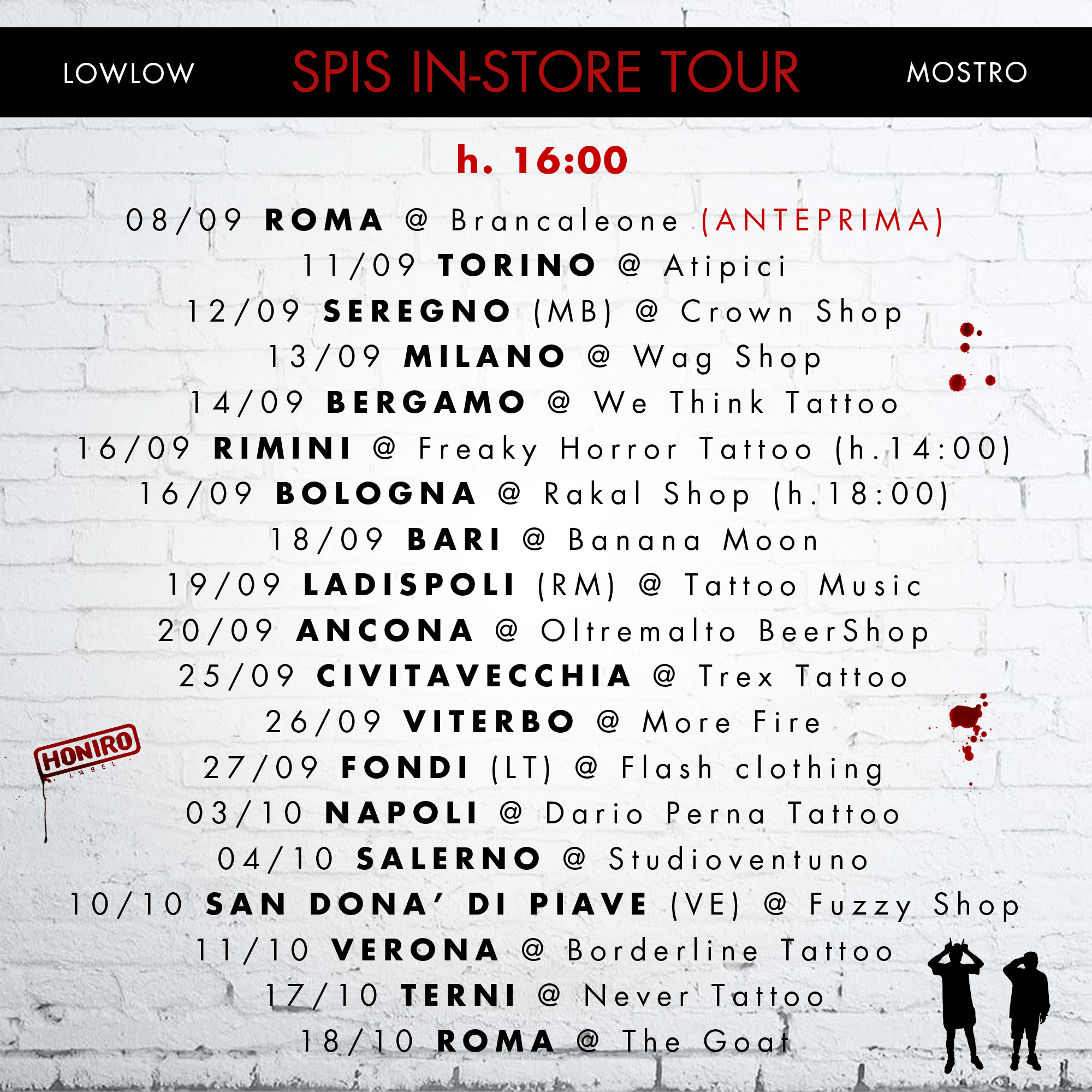 SPIS In-Store Tour · calendario date · settembre–ottobre 2014