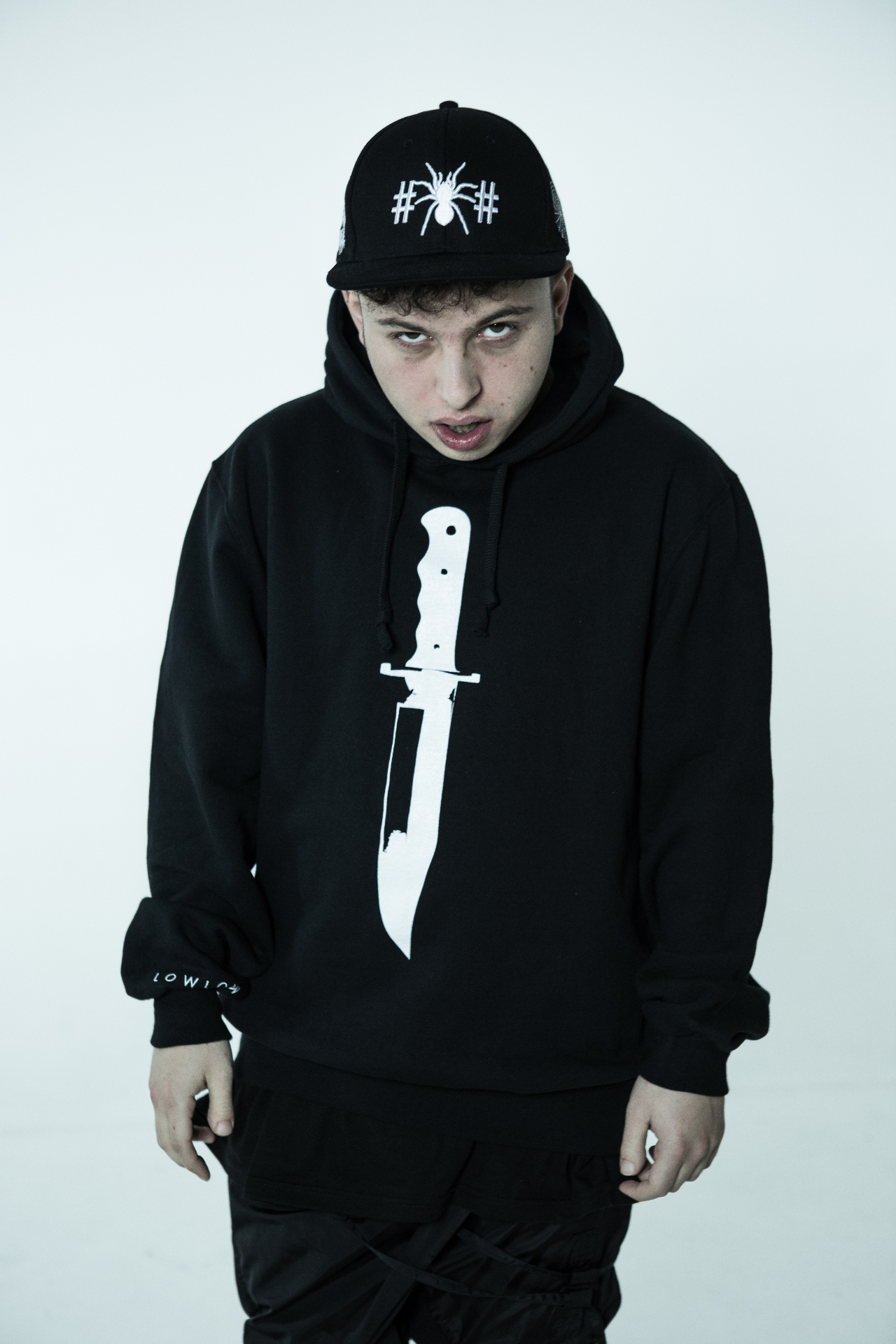 Lowlow · felpa «Muori Solo» + cap #ragno#