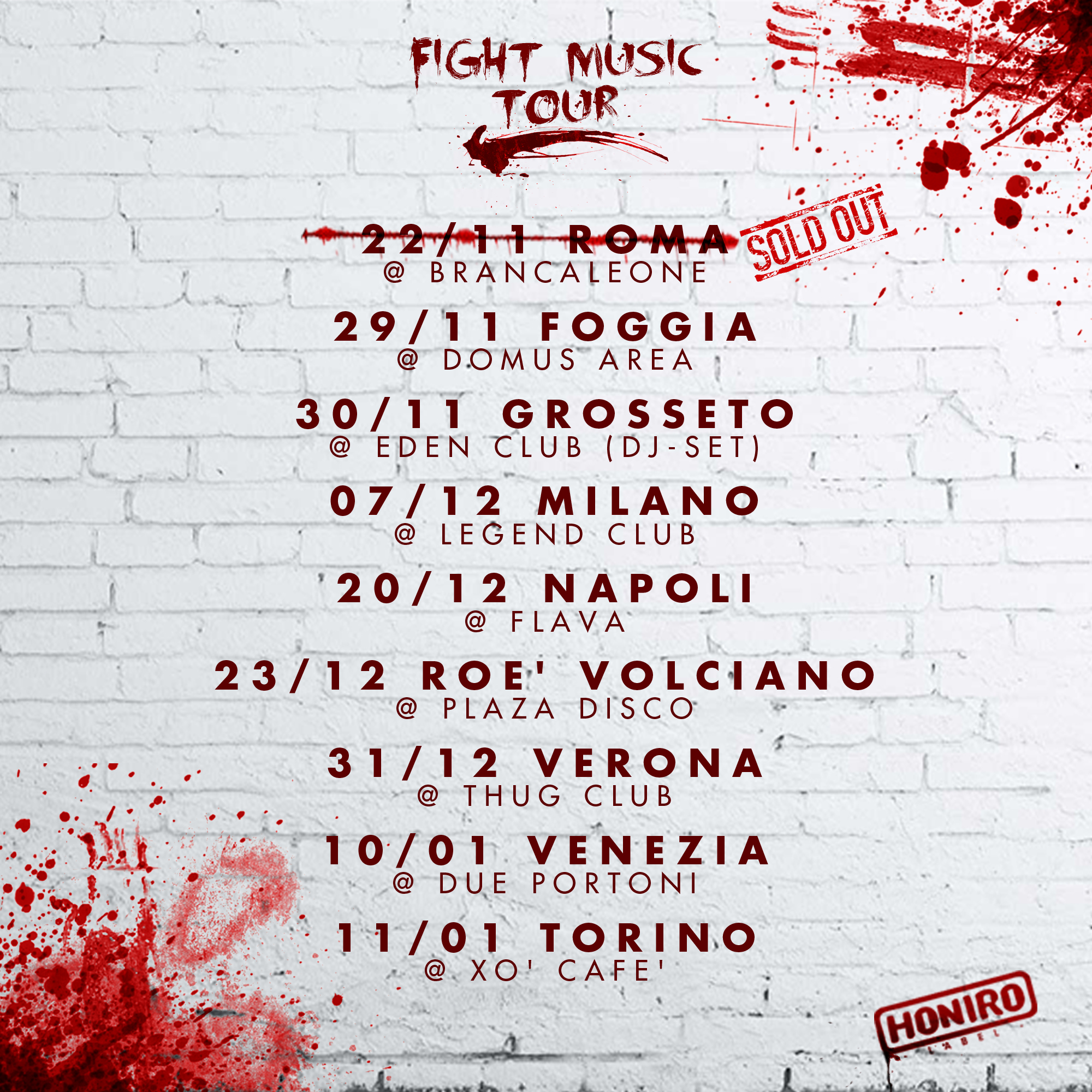 Fight Music Tour · calendario date · novembre 2014 – gennaio 2015